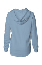 Load image into Gallery viewer, Love inspired misty blue Lightweight wash hoodie